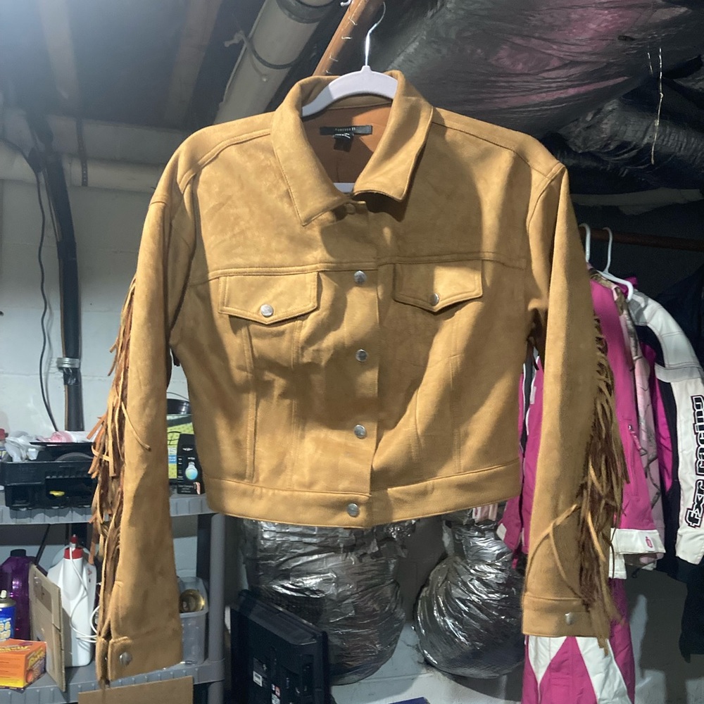 Forever 21 suede tasseled jacket